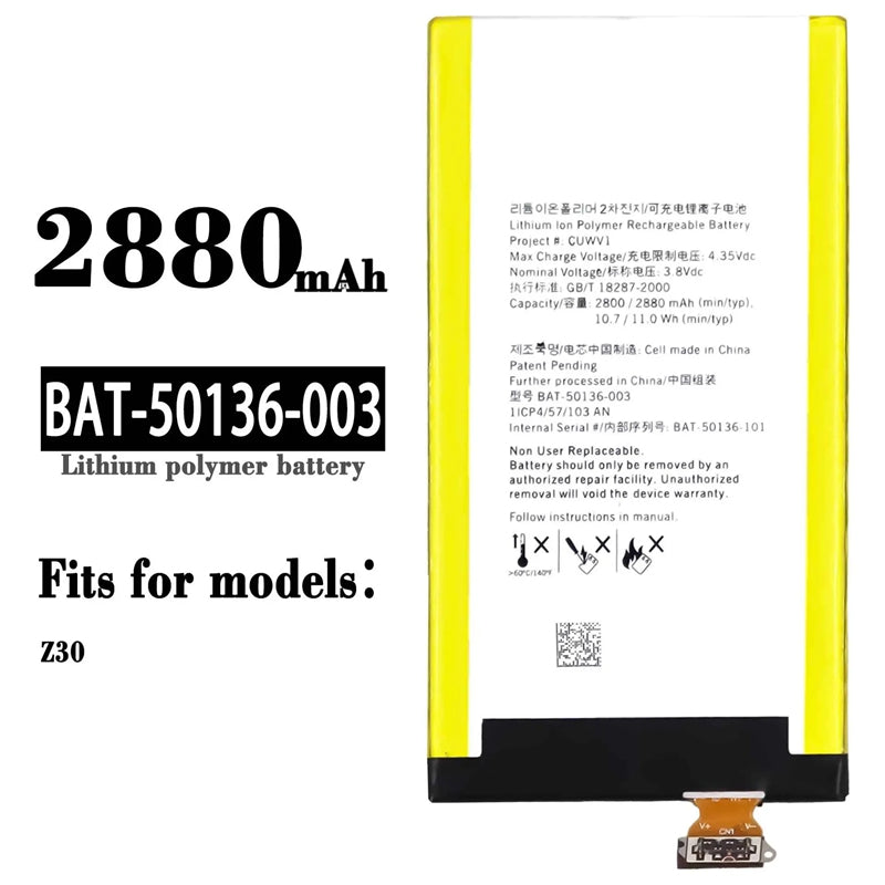 Batterie de remplacement pour Blackberry Z20 Leap / Z30, BAT-50136-001 Batterie de remplacement pour Blackberry Z20 Leap / Z30, BAT-50136-001